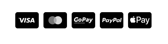 Payment Methods: Visa, Mastercard, GoPay, PayPal, Apple Pay